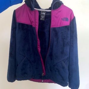 The North Face Navy and Purple Fleece Jacket Girls Size Large 14-16